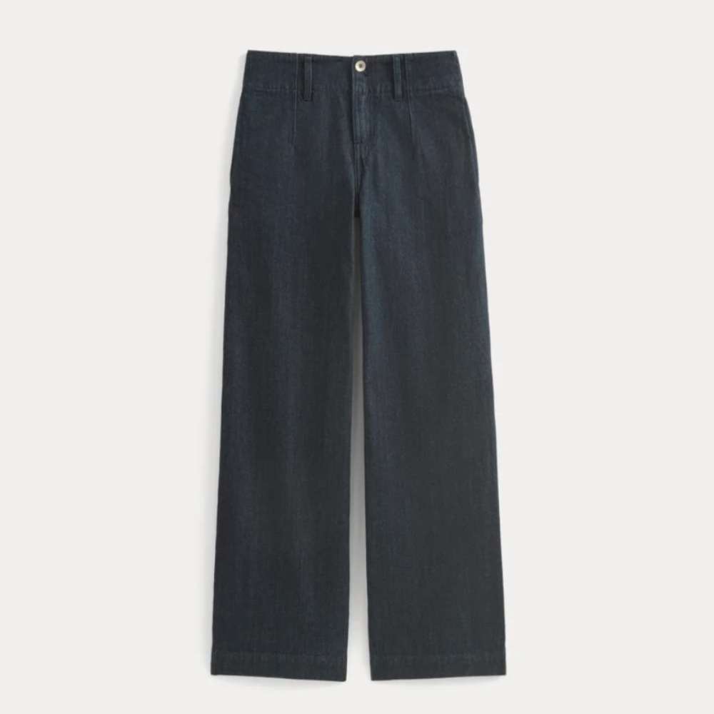 NWT Everlane Mid-rise Trouser Jean In Tungsten Rinse (Dark Indigo) Size 28